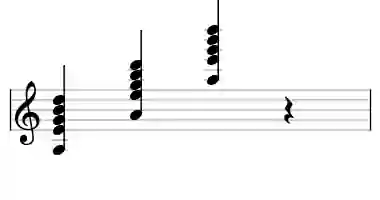 Sheet music of A 11 in three octaves